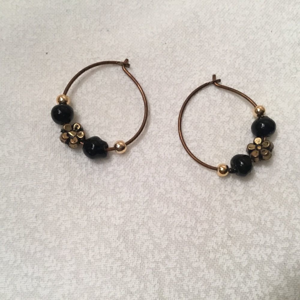 Petite Coppertone and Black Earrings